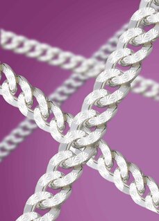 Miami Cuban with star design in white gold