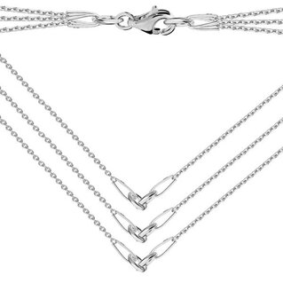 Triple base for necklaces, sterling silver 925