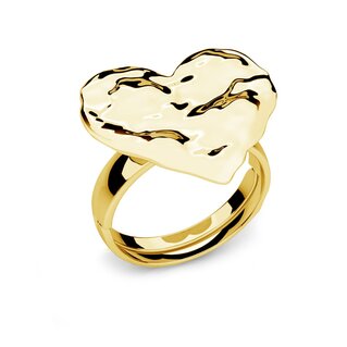 Heart wavy silver ring, sterling silver 925